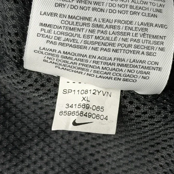 Nike Windbreaker Mens XL Black 341569-065 Full Zip Lined Lightweight Jacket - Picture 5 of 8